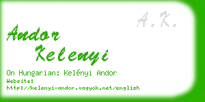 andor kelenyi business card